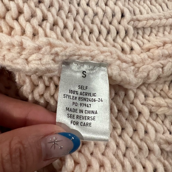 Altard State Sweater Cardigan S Pink Floral Daisy 3D Chunky Knit Statement Boho - Picture 6 of 7